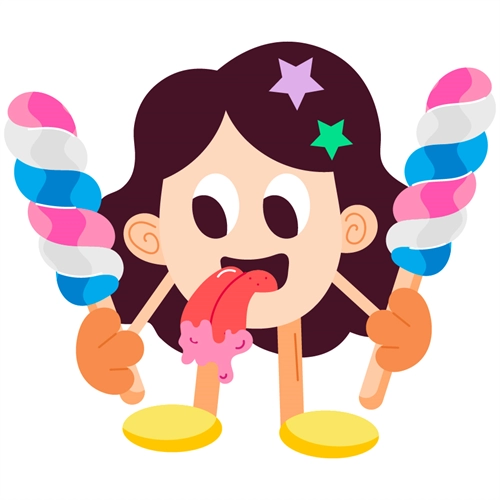 Candyland Theme Sweet Tooth Girl Transparent Sticker